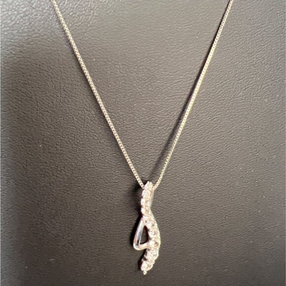 Sterling Silver Infinity Cubic Zirconia Pendant Necklace 925 Sun Jewelry Box Cha - Picture 3 of 15